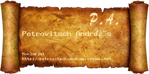 Petrovitsch András névjegykártya
